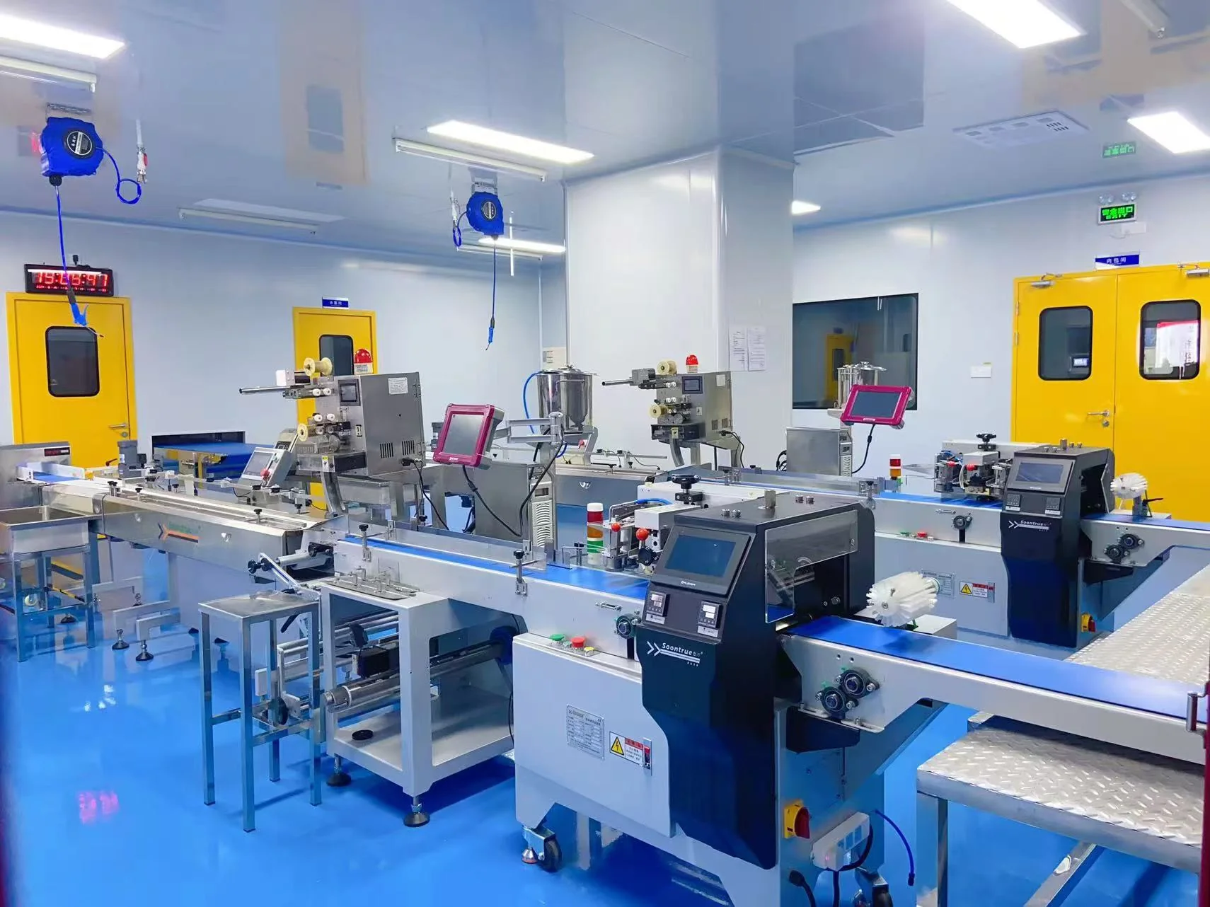 Multiple packaged-product production lines